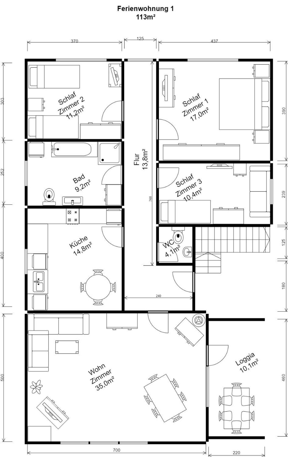Ferienwohnung Van Den Berg Rees Ruang foto